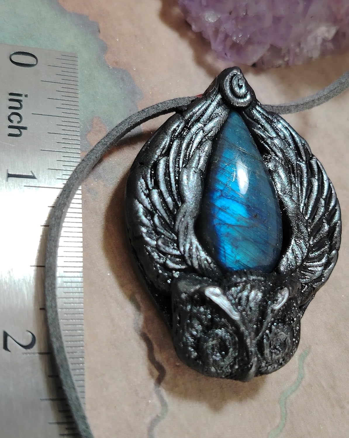 | Crystal Owl Spirit Animal Necklace | Shamanic Totem Pendant | Wisdom Spiritual Symbol Jewelry | Art Gift Figurine Statue