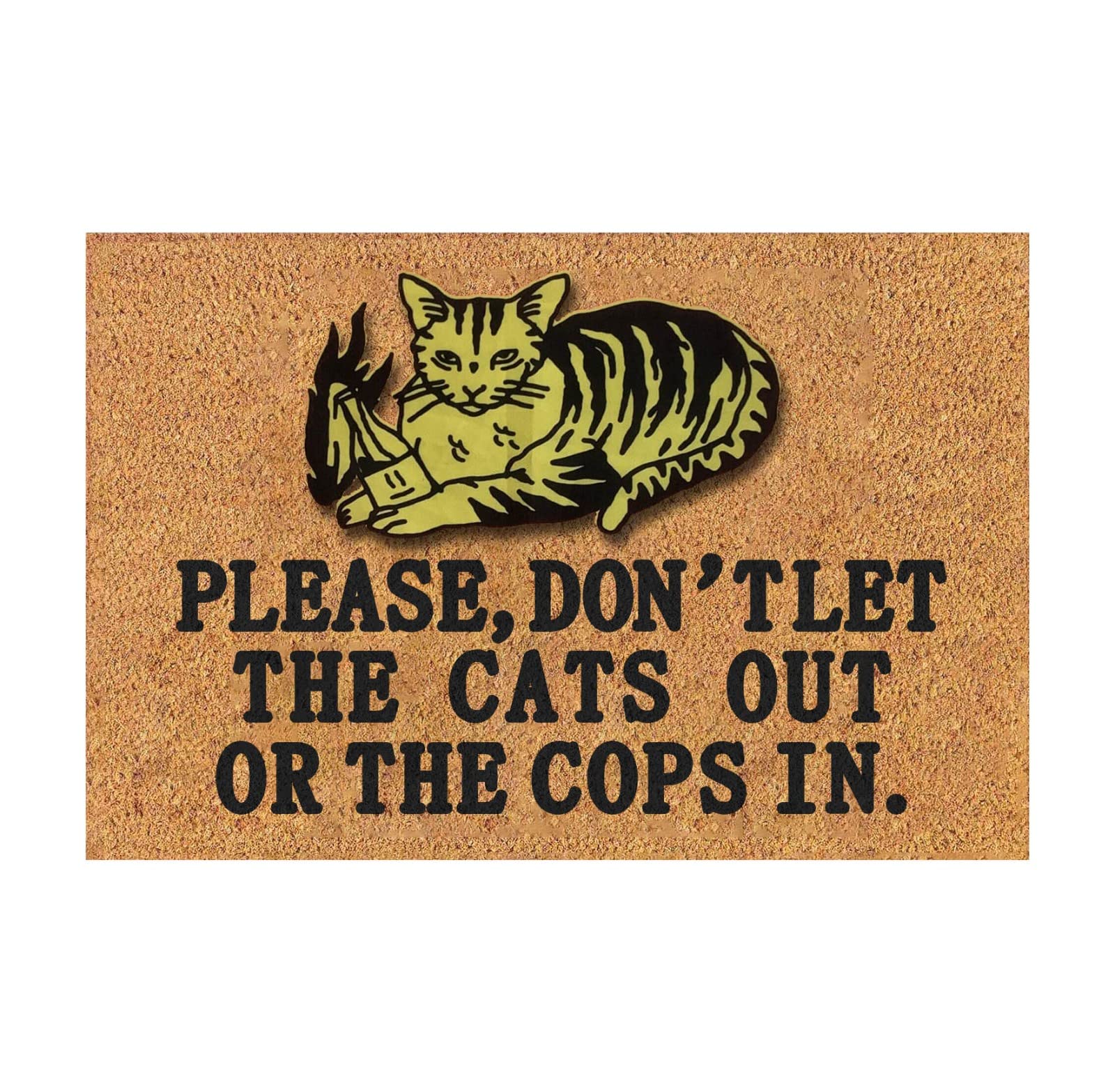 XZincer Divertido felpudo para gatos antes de entrar en casa, puerta de entrada antideslizante, alfombra de entrada, alfombra absorbente para baño, alfombra de cocina, alfombra de león