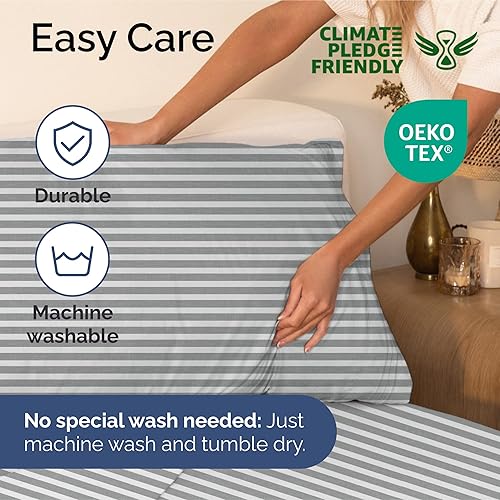 Miniatura 7 de Juego de sábanas de 5 piezas tamaño King dividido, sábanas extrasuaves, transpirables y refrescantes, sábanas de lujo de hotel para mujeres y