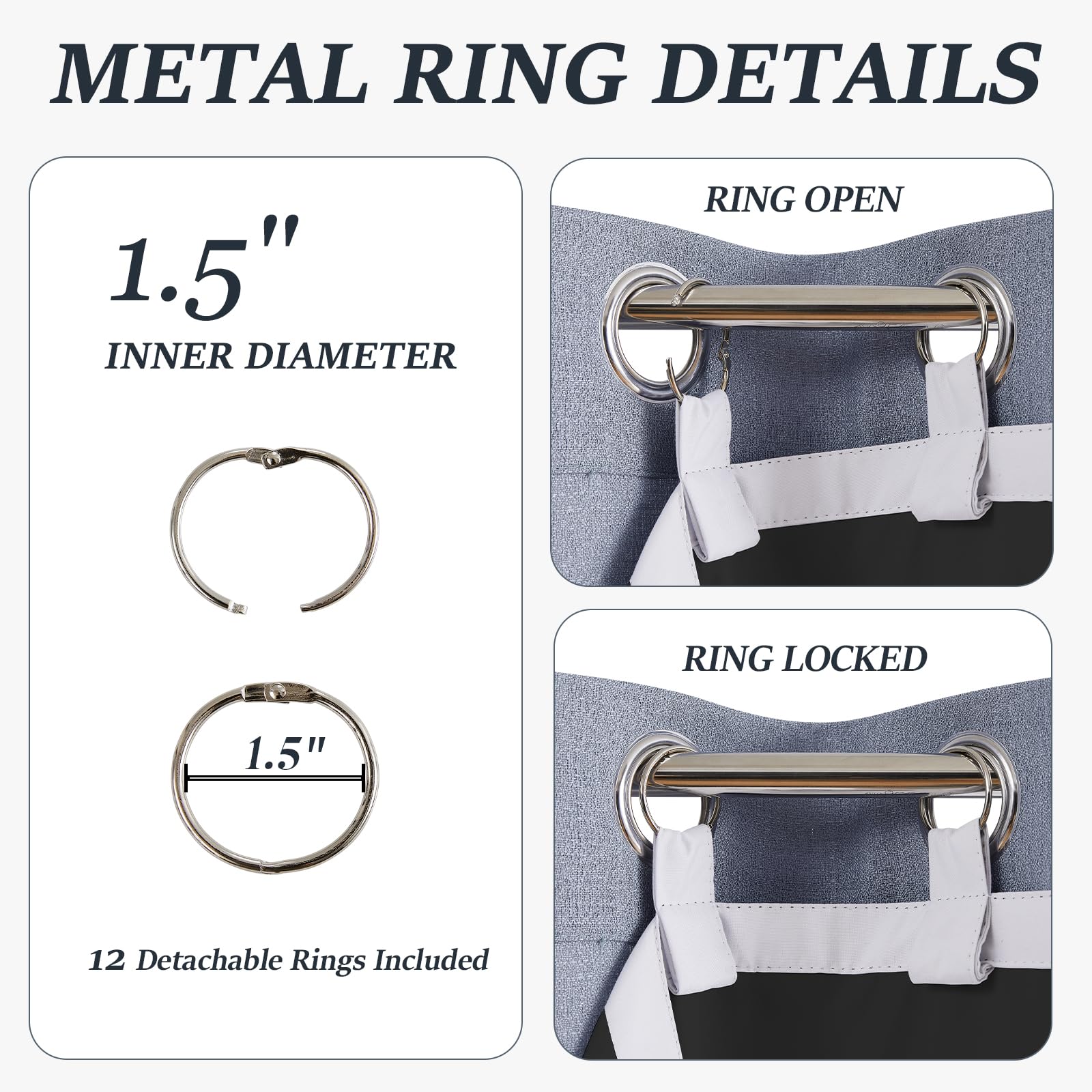 Melodieux Doublure de Rideau 100% Occultant pour Rideaux de 96 Pouces de Long, Doublure Occultante à Isolation Thermique pour Draps Transparents, Blanc Cassé/Noir, 101,6 x 233,7 cm, 2 Panneaux