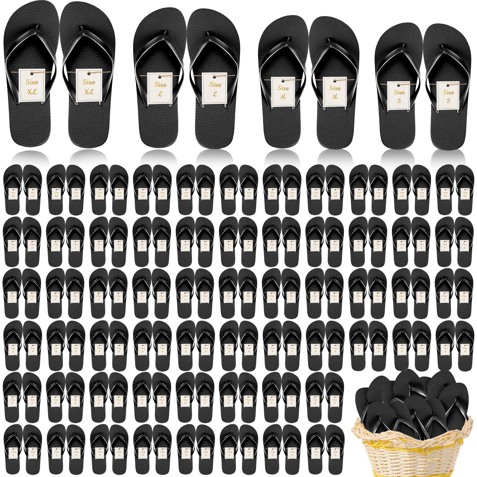 Unittype 72 Pairs Flip Flops Bulk for Wedding Party Guests Sandals Pack