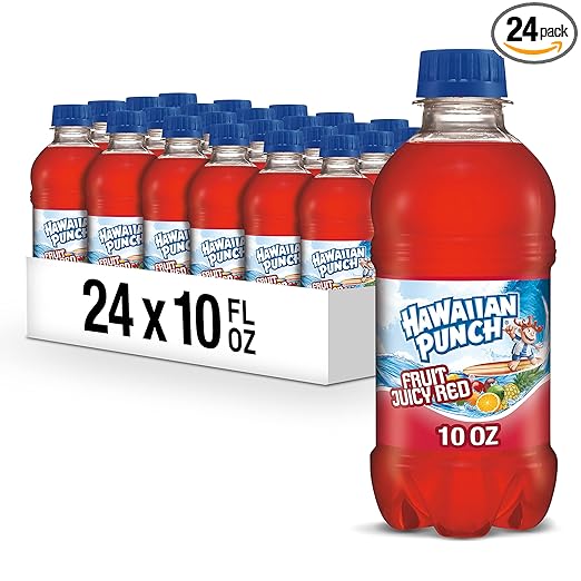 Hawaiian Punch Fruit Juicy Red Fruit Juice Drink, 10 Fl Oz Bottles, 24 Count (4 Packs Of 6), Ready-to-drink, On-the-go, Caffeine-free, Carbonation-free, Gluten-free, Excellent Source Of Vitamin C