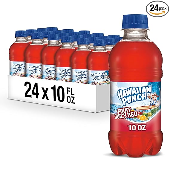 Hawaiian Punch Fruit Juicy Red Fruit Juice Drink, 10 Fl Oz Bottles, 24 Count (4 Packs Of 6), Ready-to-drink, On-the-go, Caffeine-free, Carbonation-free, Gluten-free, Excellent Source Of Vitamin C