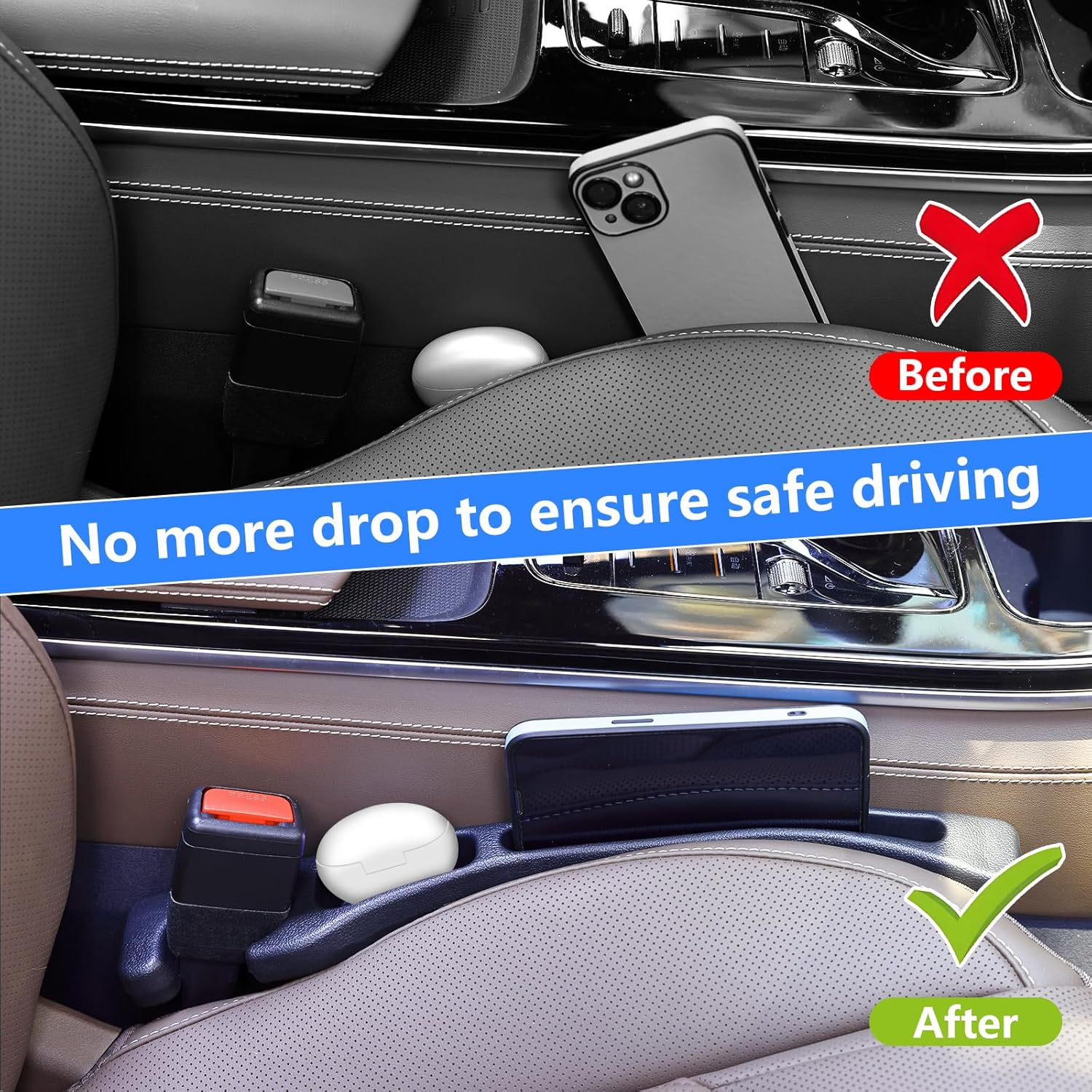 【Compatible with Lexus RX350 NX350 】 Seat Gap Filler,No Drop Seat Guard Compatible with Lexus RX NX Series,Drop Seat Guards for Cars(2Pcs),Emergency Keychain Car Escape Tool(2Pcs)
