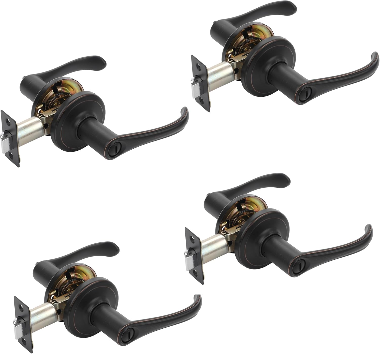 Dynasty Hardware VAI-30-12P Vail Lever Privacy Set, Aged Oil Rubbed Bronze, Contractor Pack (4 Pack)