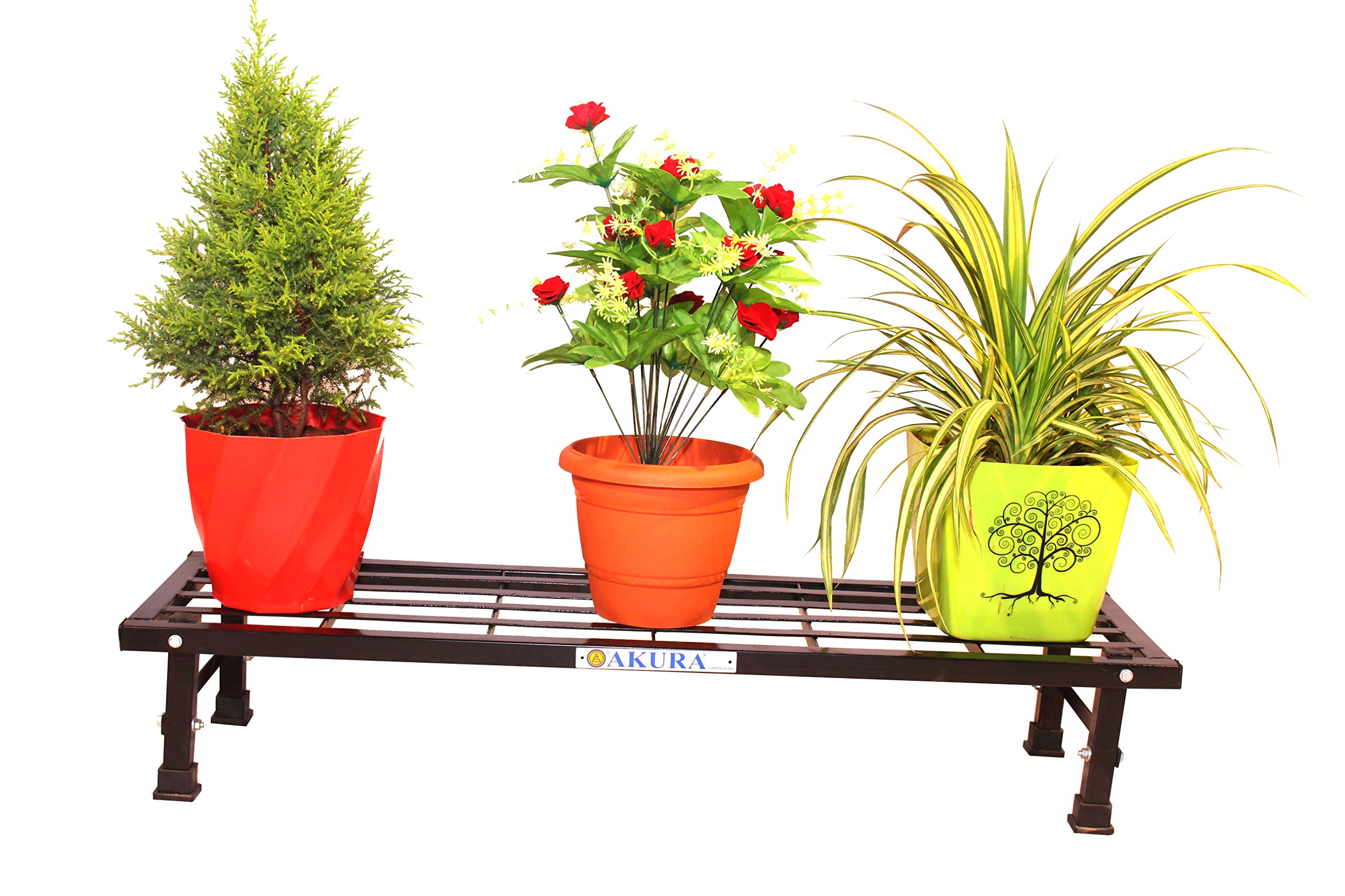 AKURA, Single Step Metal Gardening Stand/Planter Stand for Indoor &Outdoor Plant Pots(Steel Tube: 25 x 25 mm ; Size : W - 100 cm x D - 30 cm x H-17.5cm ; Color-Black) Set of 1 (B07L9914TH) Amazon Price History, Amazon Price Tracker