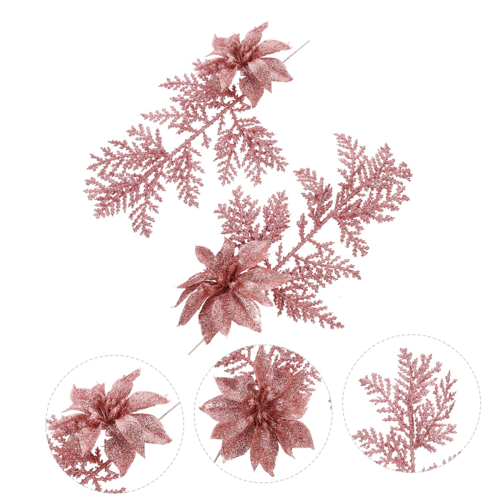 Zerodeko 3 Set Di Fiori Di Simulazione Di Natale Rami Di Pino Artificiali Fiori Finti Decorativi Forniture Per Alberi Festivi Per Decorazioni 6 Pezzi * 3