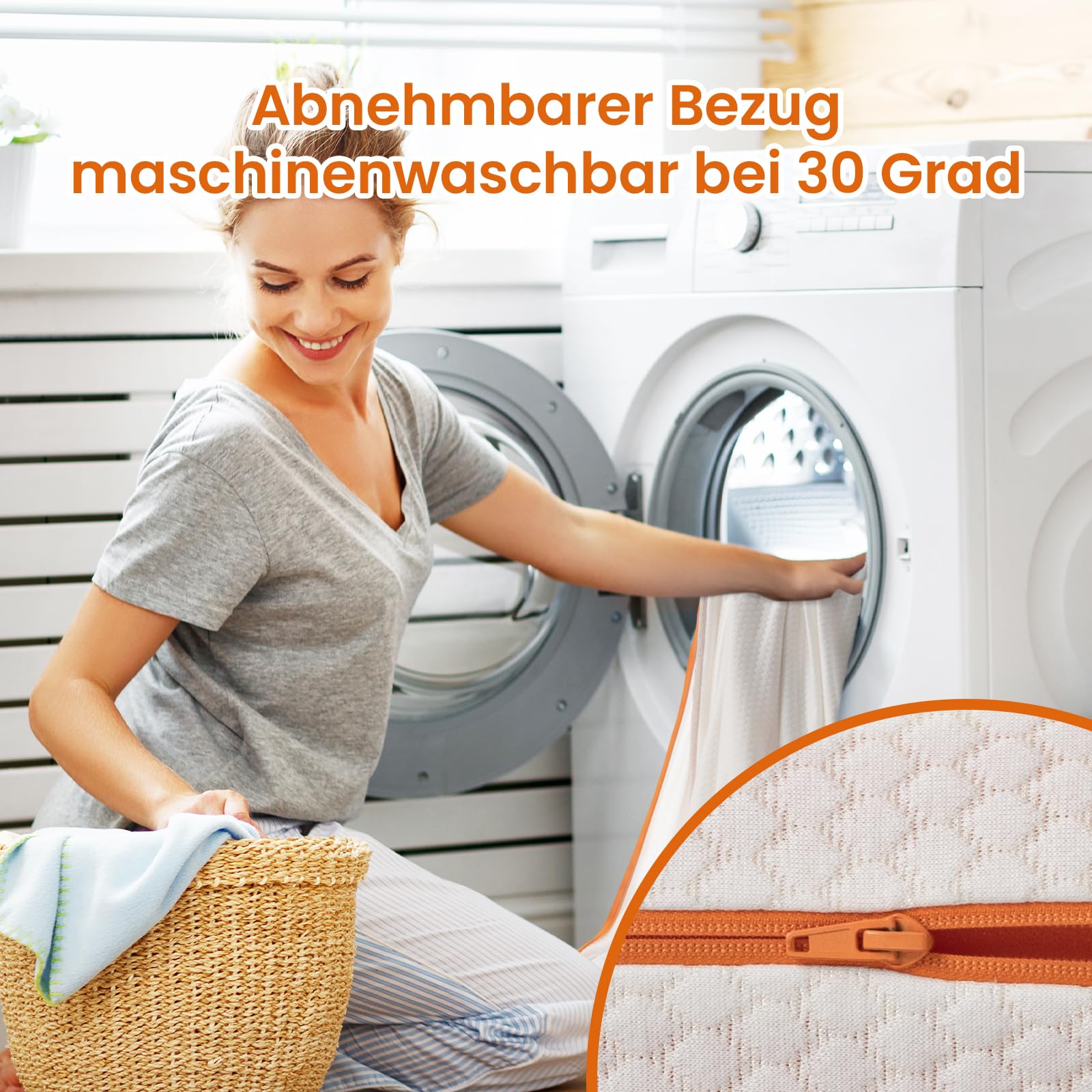BedStory 10cm Höhe Topper 120x200cm H3/H4 aus Kupferionen Schaumkern, Geeignet für Allergiker, Waschbarer Bezug, Öko-TEX® Zertifiziert Matratzentopper für Boxspringbett Wohnmobil und Schlafsofa