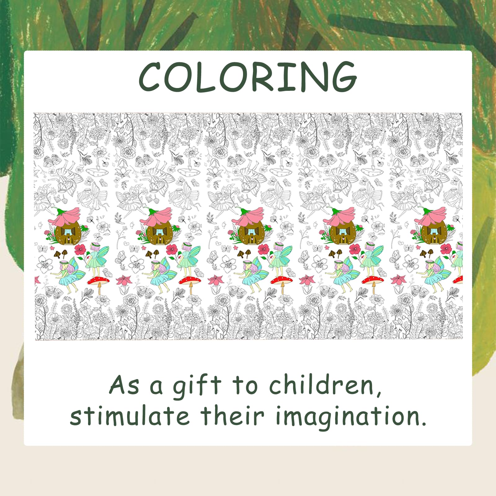 Coloring Tablecloth for Kids,137*274cm Giant Colouring Table Cloth,Paper Tablecloths Flowers and Butterflies Rectangular Table Cover for Parties,Art Coloring Educational Tablecloth for Boys Girls - Image 4