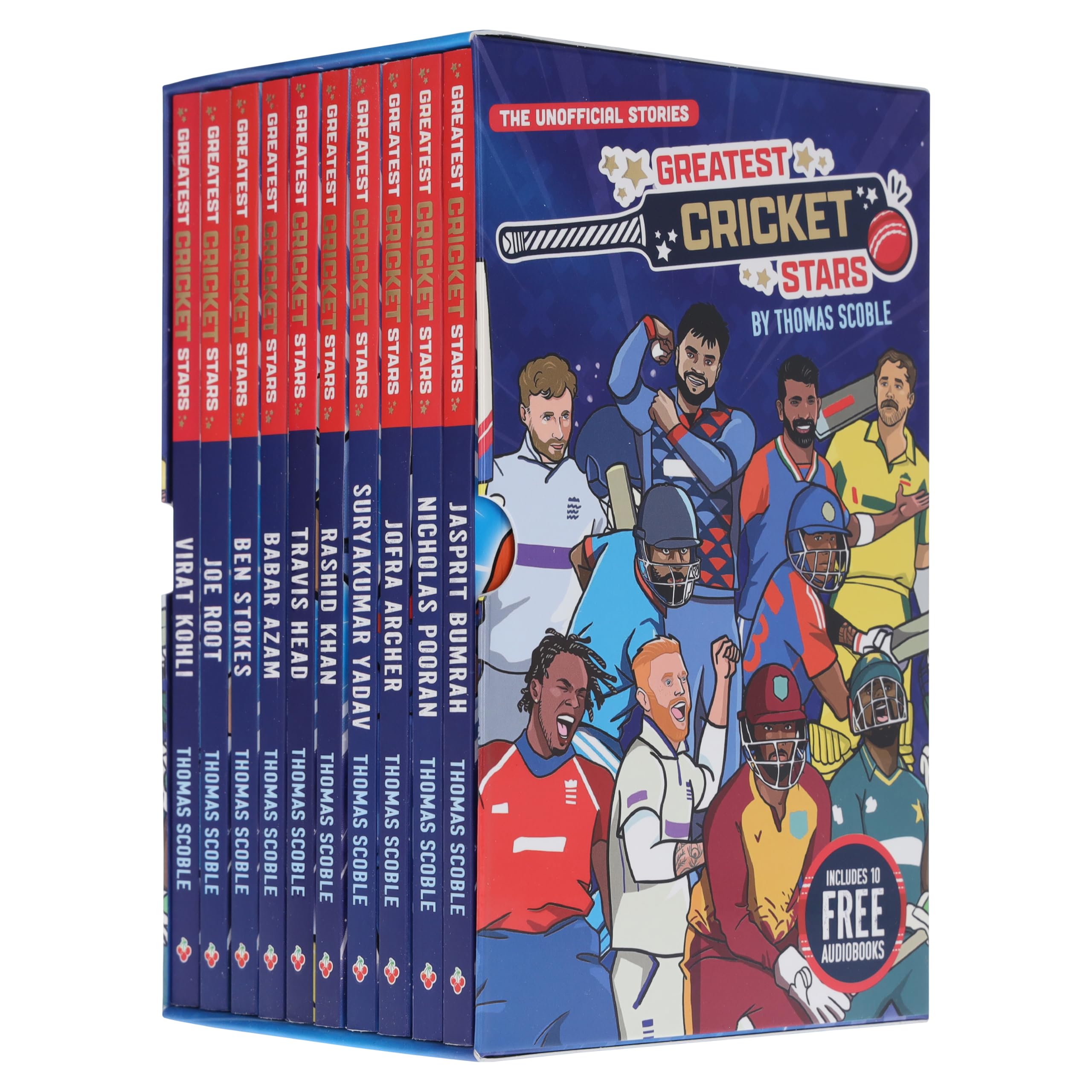Sweet Cherry Publishing The Greatest Cricket Stars By Thomas Scoble 10 Books Collection Box Set (Includes Free Audiobooks)- Ages 7-9 - Paperback