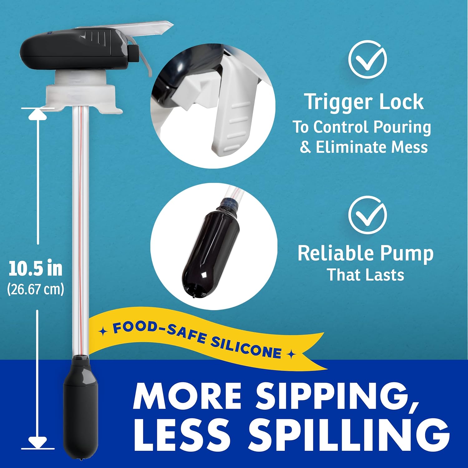 The Magic Tap Automatic Drink Dispenser - Hands-Free Beverage Dispenser for Fridge - Perfect for Milk, Juice - Gifts for Women & Men - 1 Pack, Black - Image 3