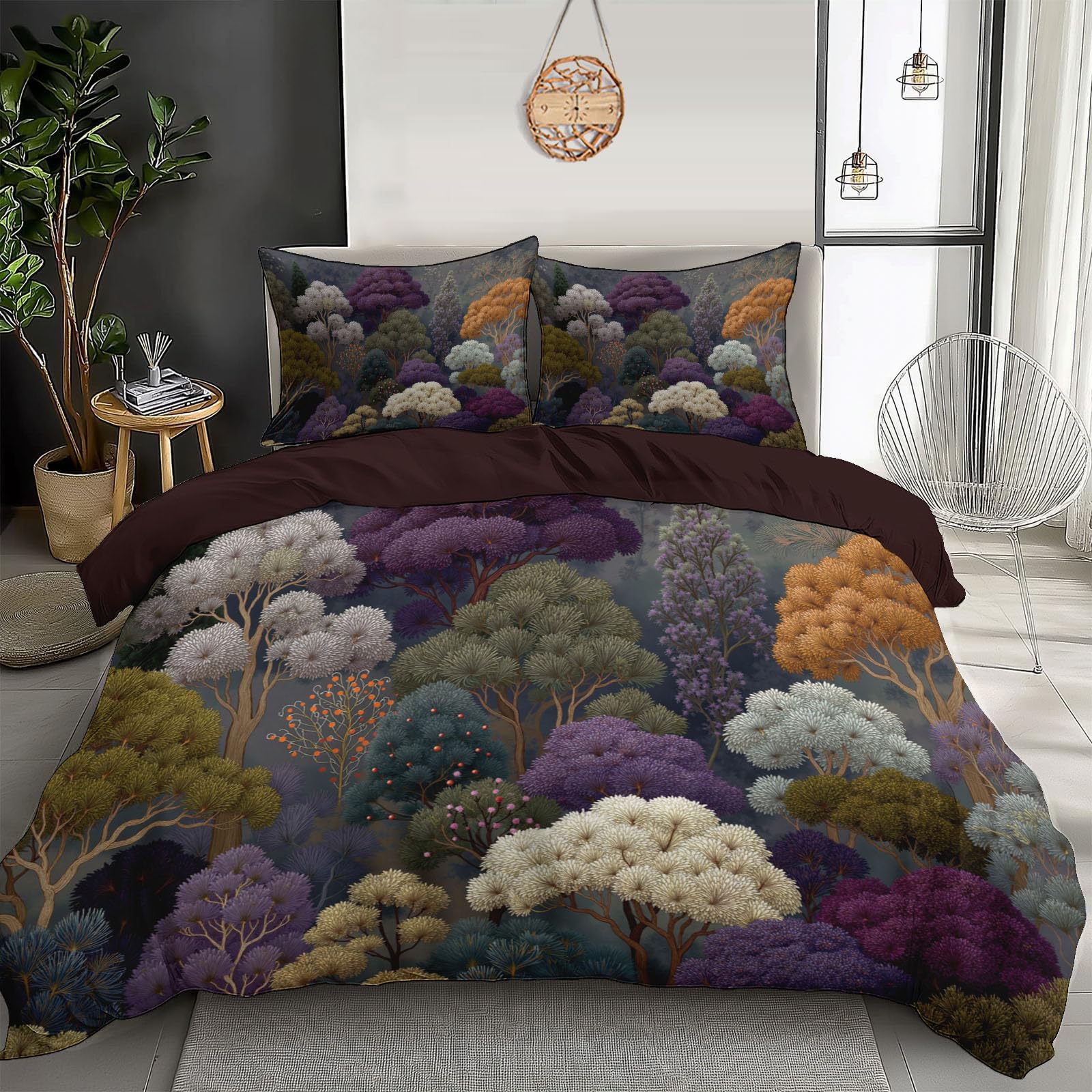 Housse de couette 240x260cm style nature chic pour une chambre parentale apaisante