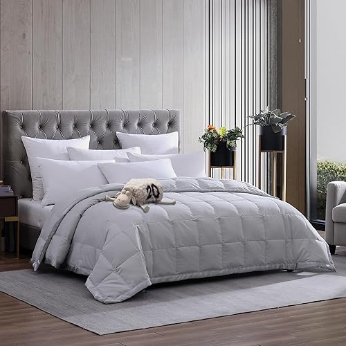 Serta Manta de plumón suave y ligera, de microfibra blanca de relleno de 650 grados, manta de cama de lujo con ribete satinado de 2 pulgadas, manta