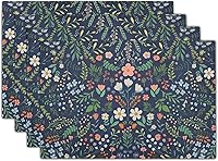 Vista 13 de Giwawa Juego de 4 manteles individuales decorativos de feliz cumpleaños, regalos de pastel de cumpleaños, banderas de colores, globos de confeti