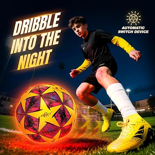 Miniatura 2 de Light Up Soccer Ball Glow in The Dark Size 3/4/ 5 Indoor&Outdoor Sports Gifts Birthday Ideas for 3-15+ Boys, Girls, Teens with Pre-Installed