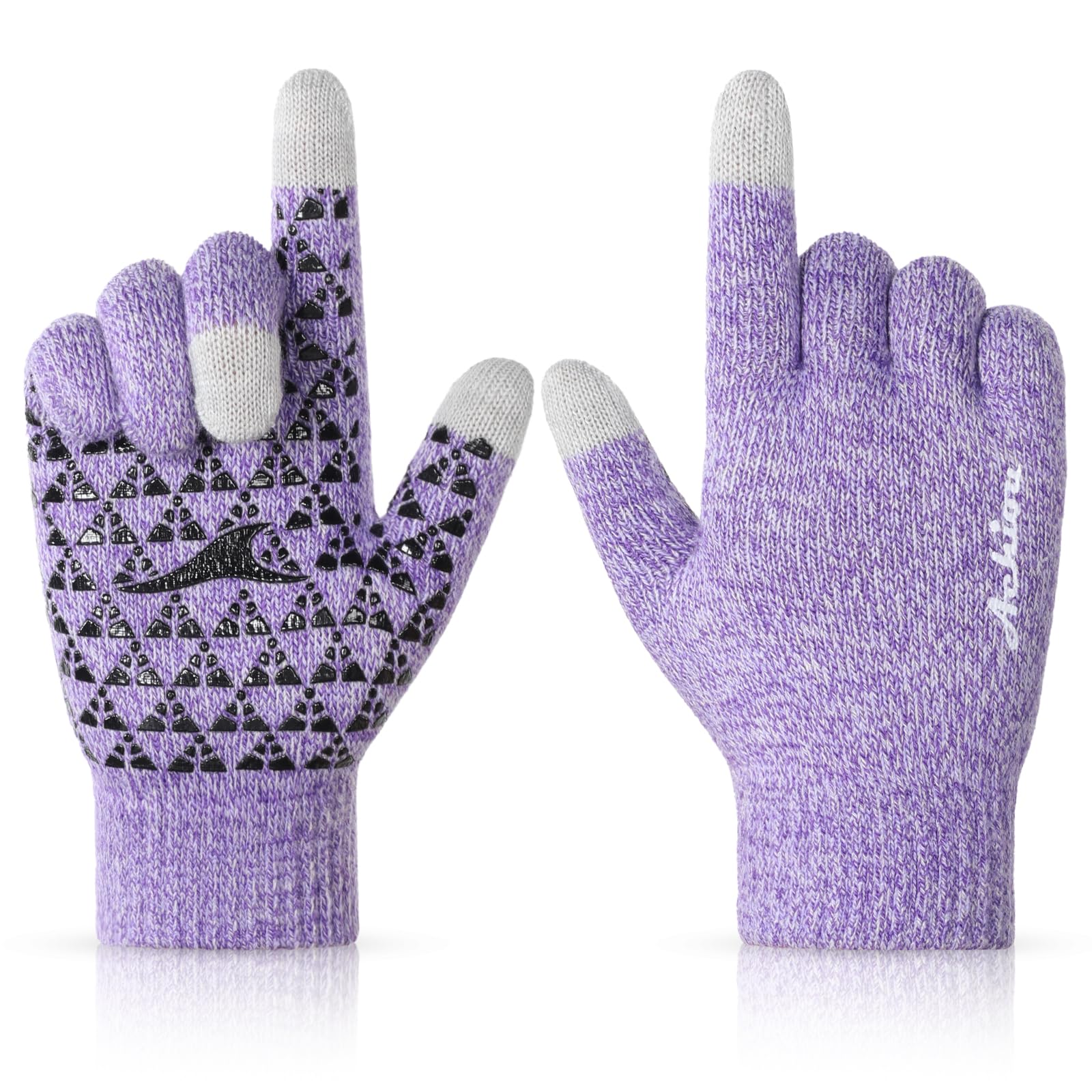 Achiou Winter Gloves for Men and Women, Touchscreen Soft Knit Gloves
