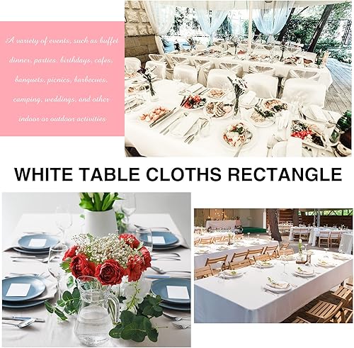 Miniatura 6 de Chumia Paquete de 10 manteles para mesas rectangulares, manteles de tela de poliéster, impermeables, resistentes a las manchas y a las arrugas,