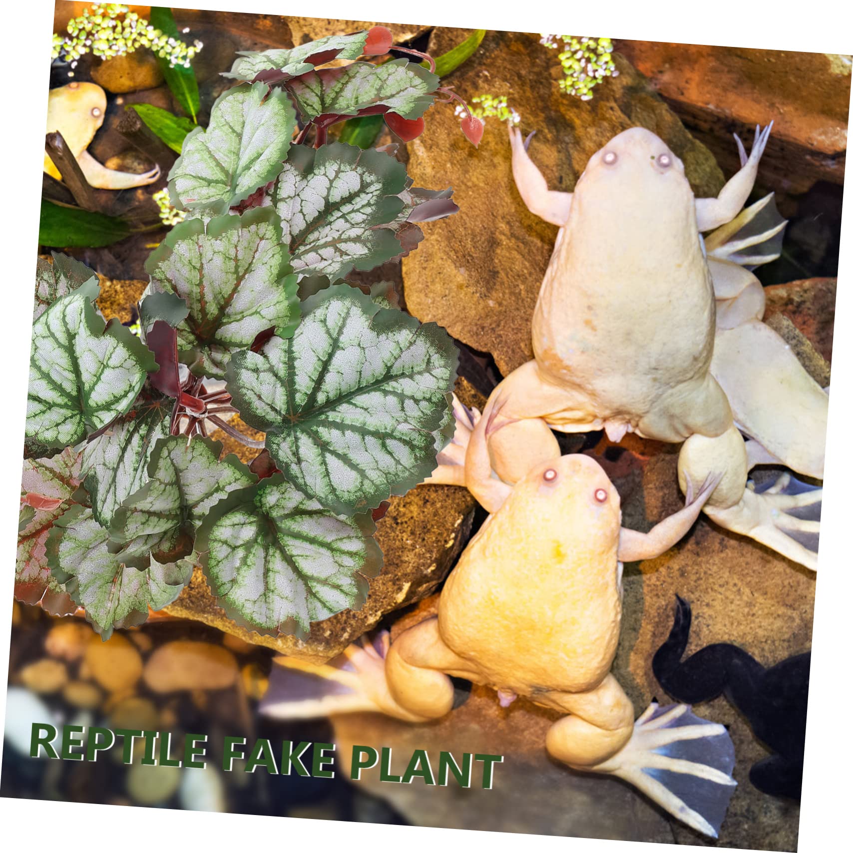 ABOOFAN 4stücke Reptilienkunstpflanze Für Terrarien Künstliche Wasserpflanze Mit Blättern Dekoration Von Aquarien Und Reptilienbehältern Simulation Und Langlebig