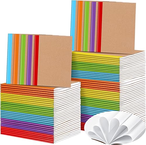 Sherr Paquete de 200 cuadernos pequeños de estraza tamaño A6 en blanco sin forro, mini cuadernos de papel kraft, mini cuadernos de bocetos para