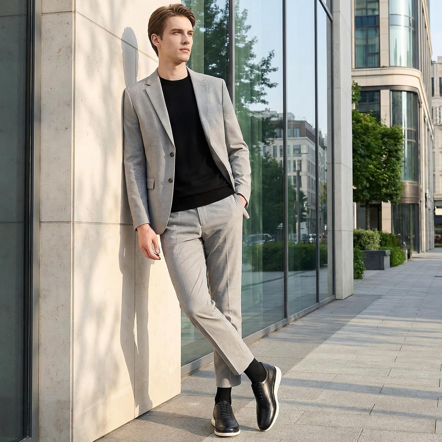 HEEZ Men's Dress Sneakers Casual Dress Shoes Comfortable Oxfords for Men