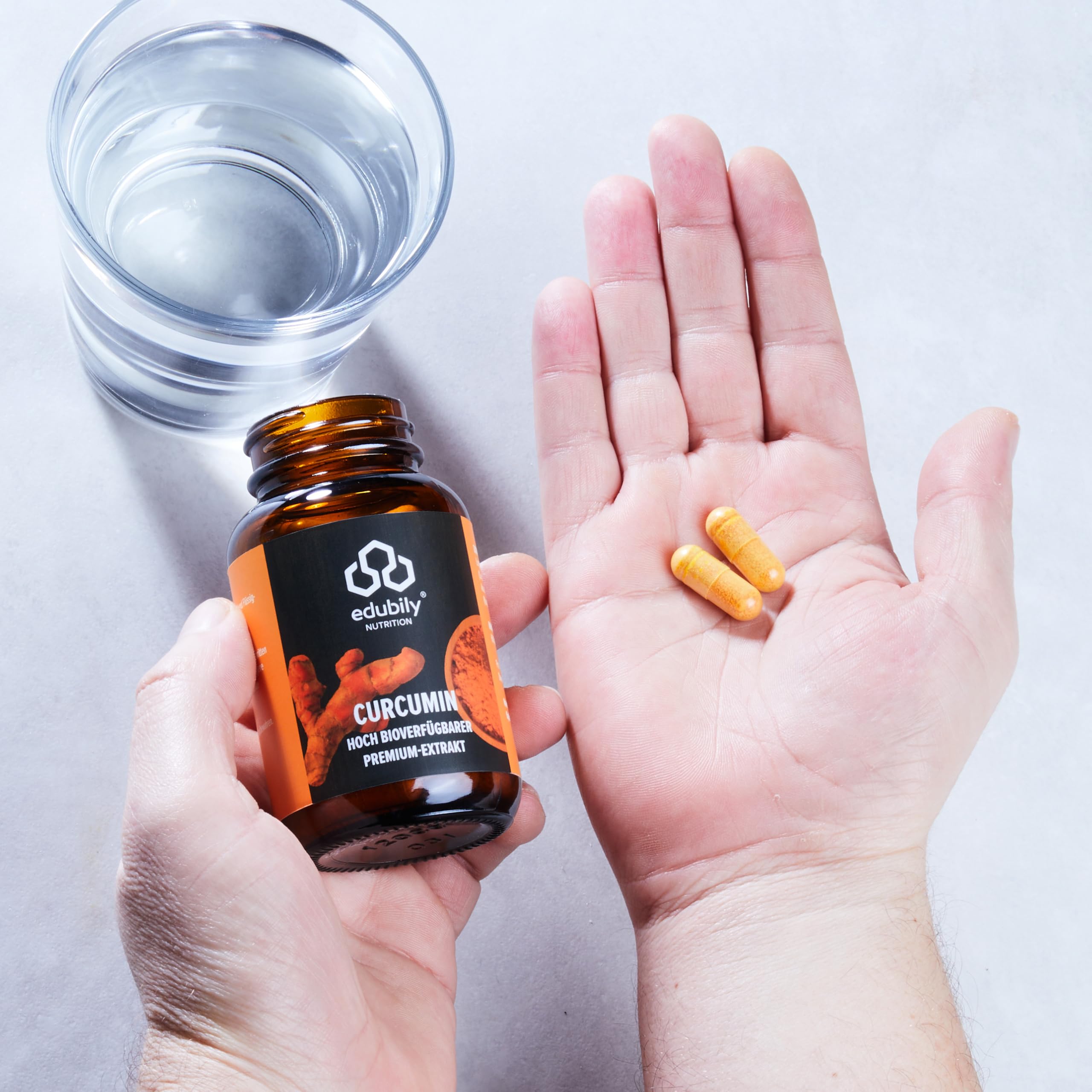 edubily nutrition® Kurkuma Kapseln - Curcurmin aus dem Markenrohstoff Longvida Optimized Curcumin® - Optimale Aufnahme im Körper - Laborgeprüft - Vegan - 60 Kapseln (500 mg Curcumin)