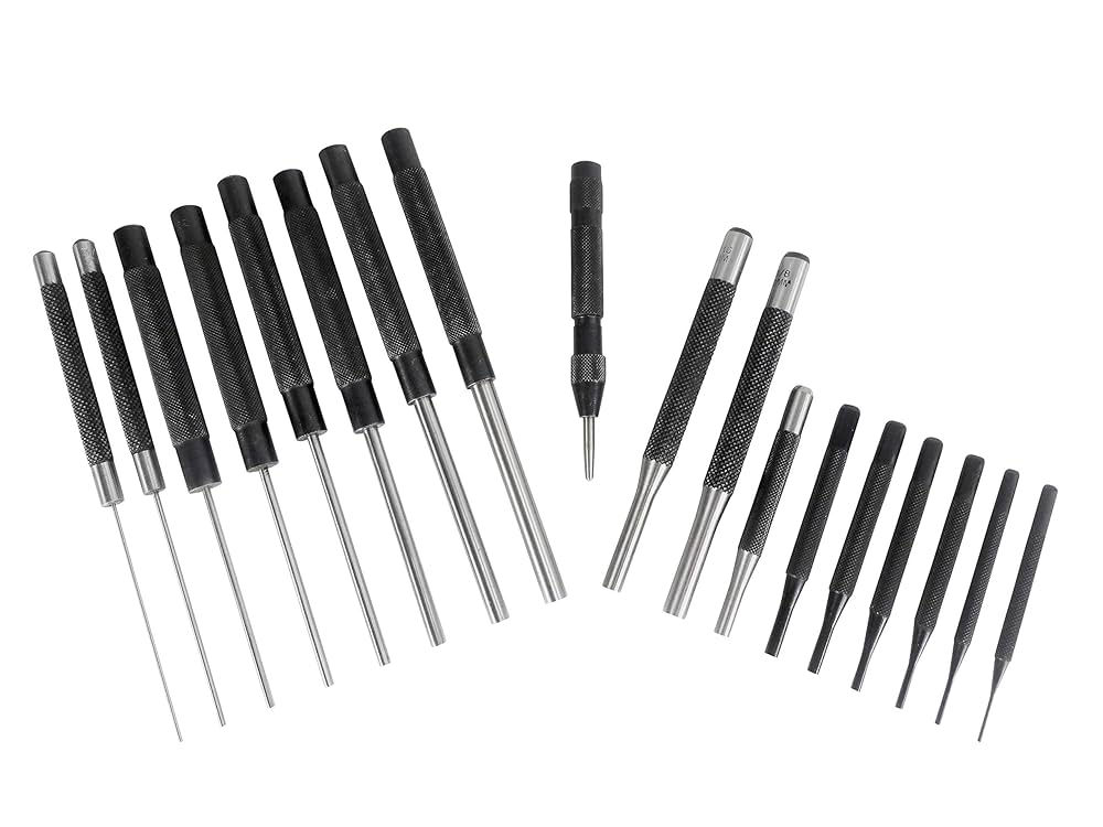 Taytools 466125 18 Piece Roll Pin Punch Set with 8 Inch Long