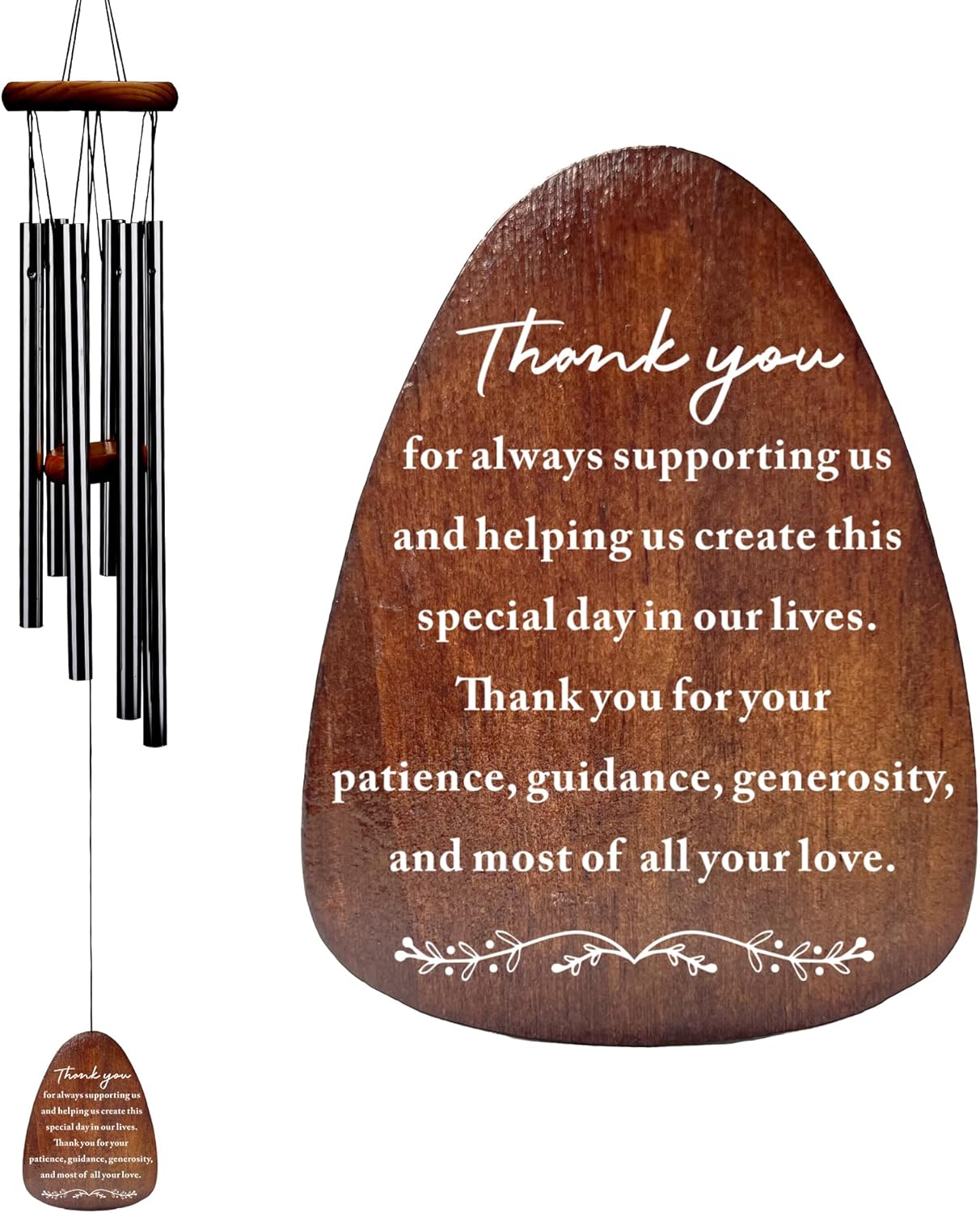 Parents Wedding Wind Chime Gifts from Bride Groom, Thank You Gifts for Mom and Dad on My Wedding Day from Daughter Son, to My Parents-in-Law Keepsake