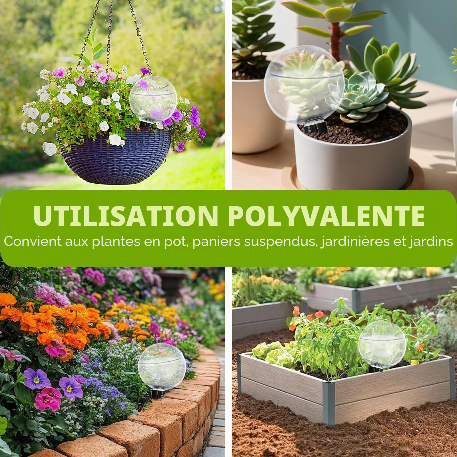 Lot de 4 Boule Arrosage Plante, Reserve Eau Plante, Pot Plante Reserve d Eau, pour Plantes, Arrosage des Chambres, Balcons et Plantes de Jardin, Arrosage Plante Vacances (Transparent, A)