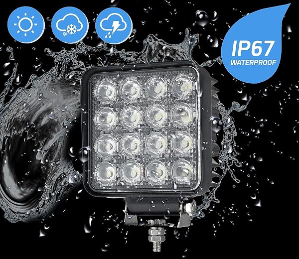 Ryme Automotive LED Work Light 48W Class 5-2500 Lumens · Spotlight Truck, Car 4x4, Tractor · 9-32 V · IP67 - 4