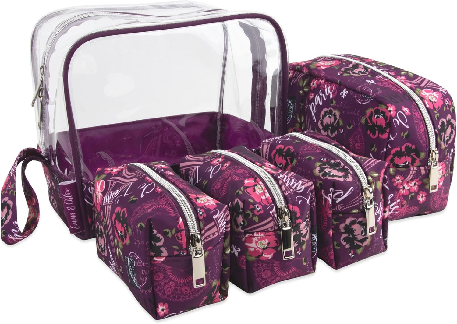 Emma & Chloe Travel Toiletry Bags for Women, 5...
