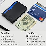 RFID Blocking Slim Wallet for Men | Thin Bifold Credit Card Holder Wallet | Mens Wallet Slim Business Card Case | Minimalist Front Pocket Wallet with Gift Box (Genuine Full Grain Leather)