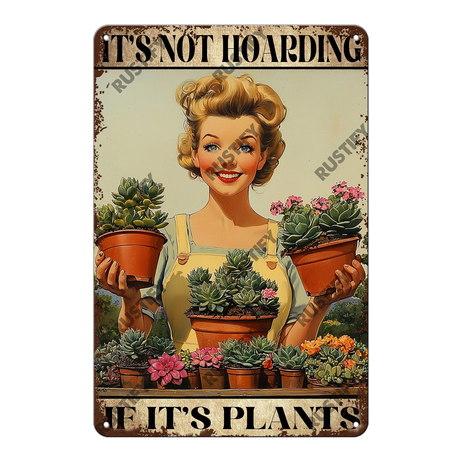 Anceky Retro Tin Sign It'SHoarding If It'S Plants Metal Sign Wall Decor for Kitchen Home Bar Cafe Garage 12×16 Inch
