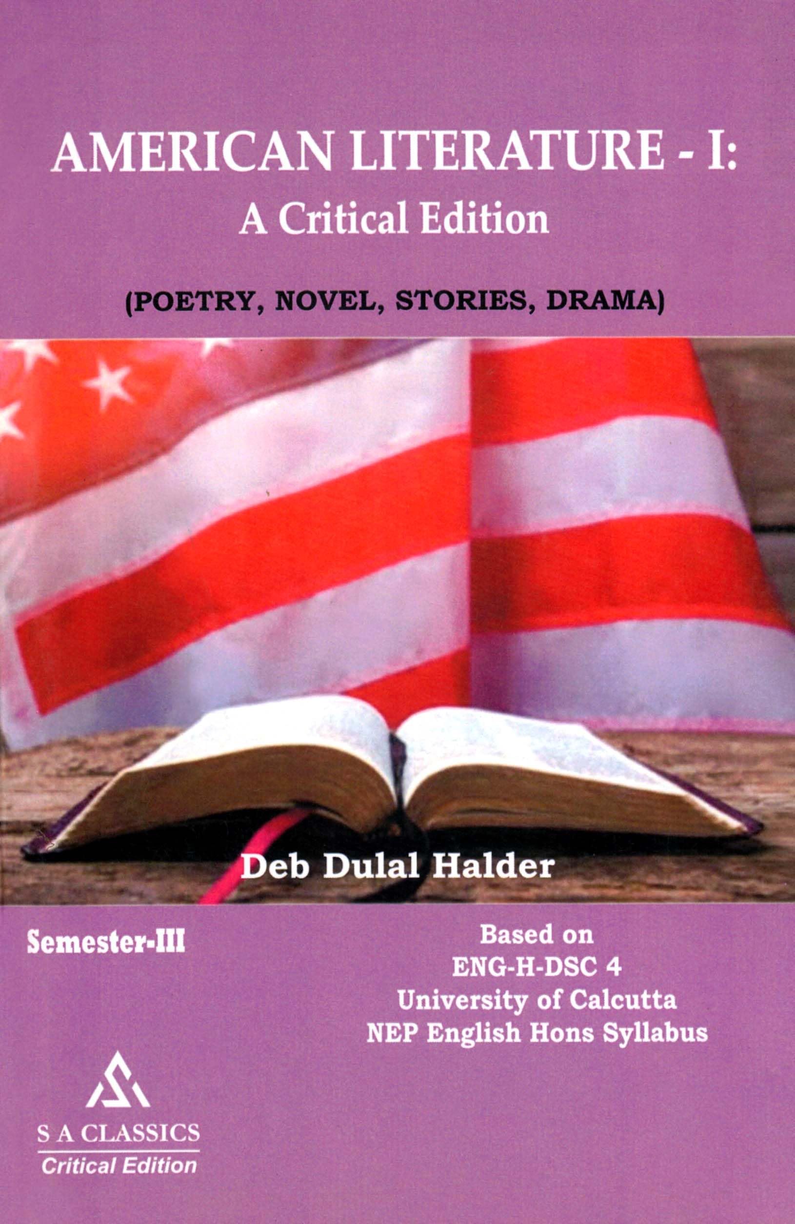 American Literature-I: A Critical Edition (Poetry, Novel, Stories, Drama) Semester 3 CU Paperback โ 19 November 2024
