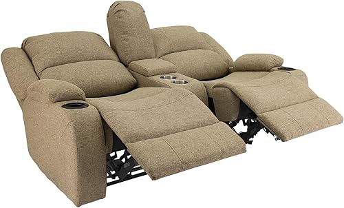 Miniatura 96 de RecPro Charles Powered - Sofá reclinable doble y sofá biplaza Muebles de pared Hugger RV – Tela de avena de 80 pulgadas
