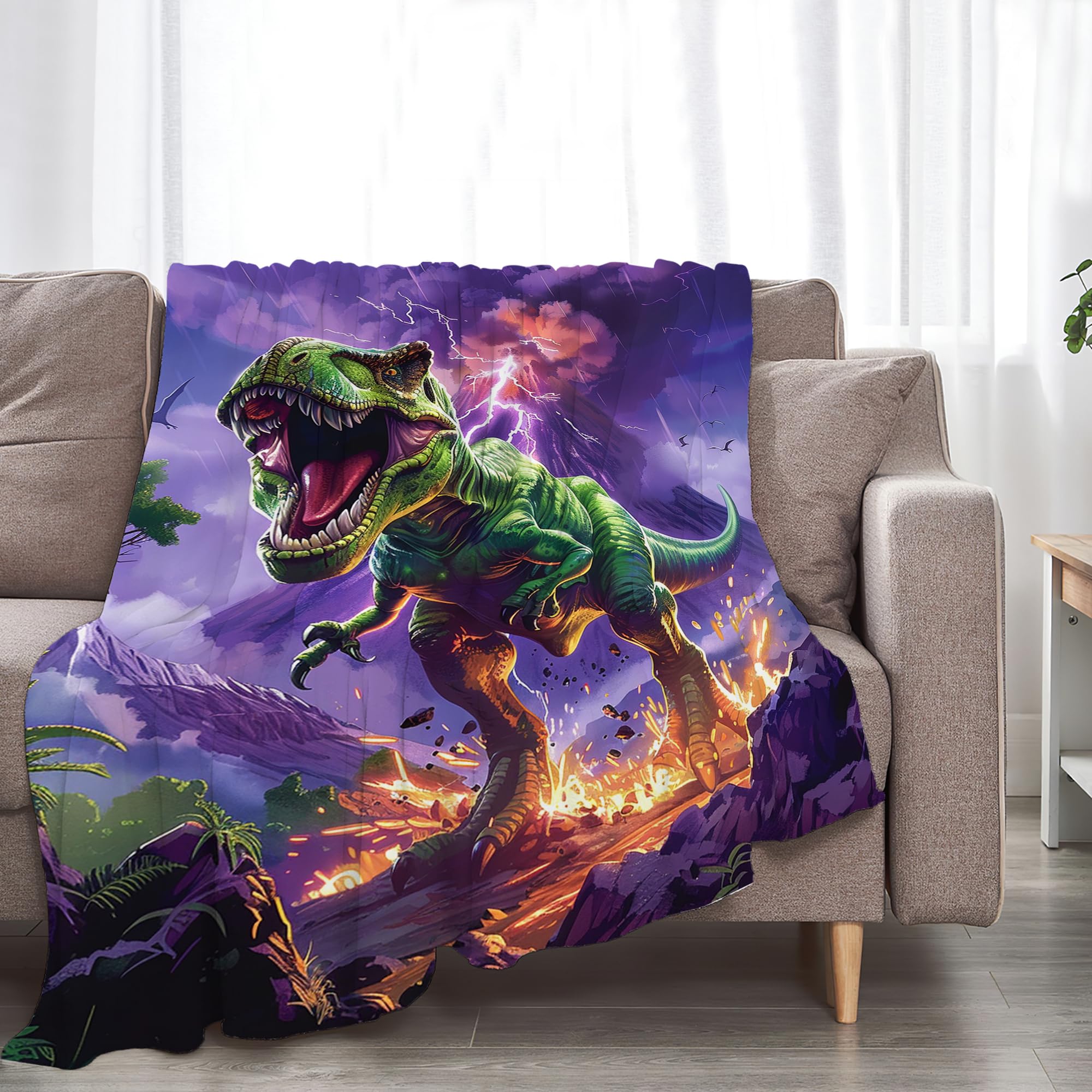 Dinosaur Blanket T-Rex Throw Blanket Dinosaur Gifts and Decor Funny Dinosaur Blanket for Boys Girls Women Men Kids Adults Soft Warm Cozy Fleece Blanket for Couch Sofa ?Bed 50