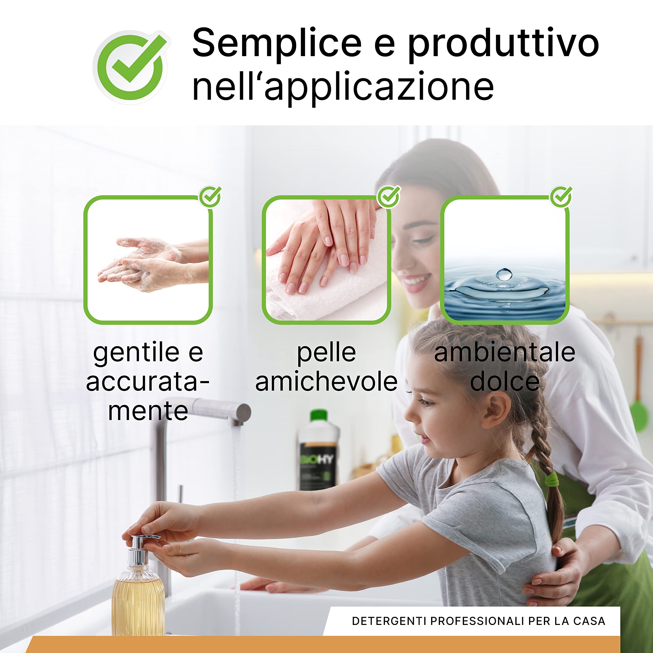 BiOHY Sapone cremoso (Lattina da 10 Litri) | Ricarica di sapone per le mani delicato, idratante e inodore del settore vegetale PRIVO DI FOSFATI | Senza coloranti (Creme Seife)