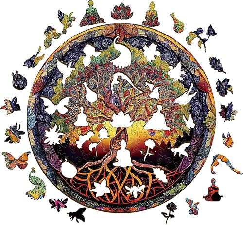 Miniatura 6 de CHEROSIN Rompecabezas de madera de 338 piezas para adultos, rompecabezas de madera de árbol avanzado de forma única para adultos, rompecabezas de