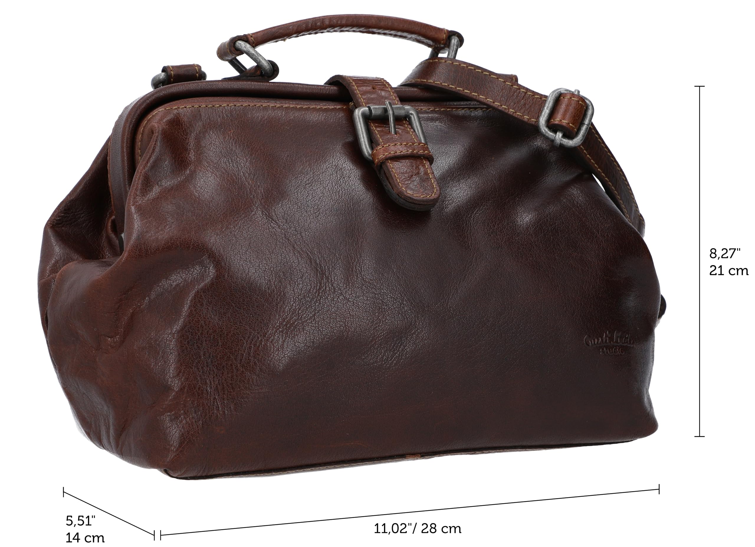Gusti Umhängetasche Leder-Lillith Damen Vintage Ledertasche Handtasche Arzttasche
