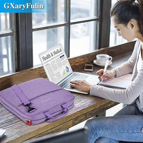 Miniatura 7 de Carpeta con cremallera con correa para el hombro y asa, carpeta de 3 juntas tóricas para suministros de oficina y escuela (2 pulgadas, azul)