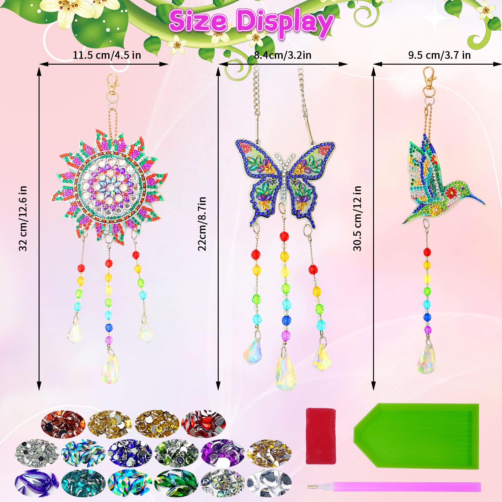 Yiranok Diamant-Kunst-Set, 5 Stück – Windspiel & Sonnenfänger DIY, Bastelset Für Kinder Ab 8 Jahren