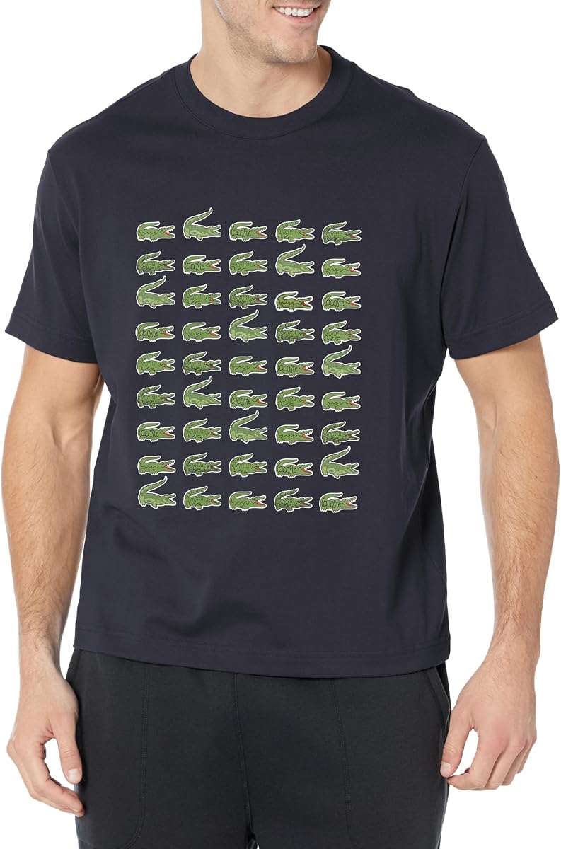 Lacoste Men's Relaxed Fit Signature Print T-Shirt