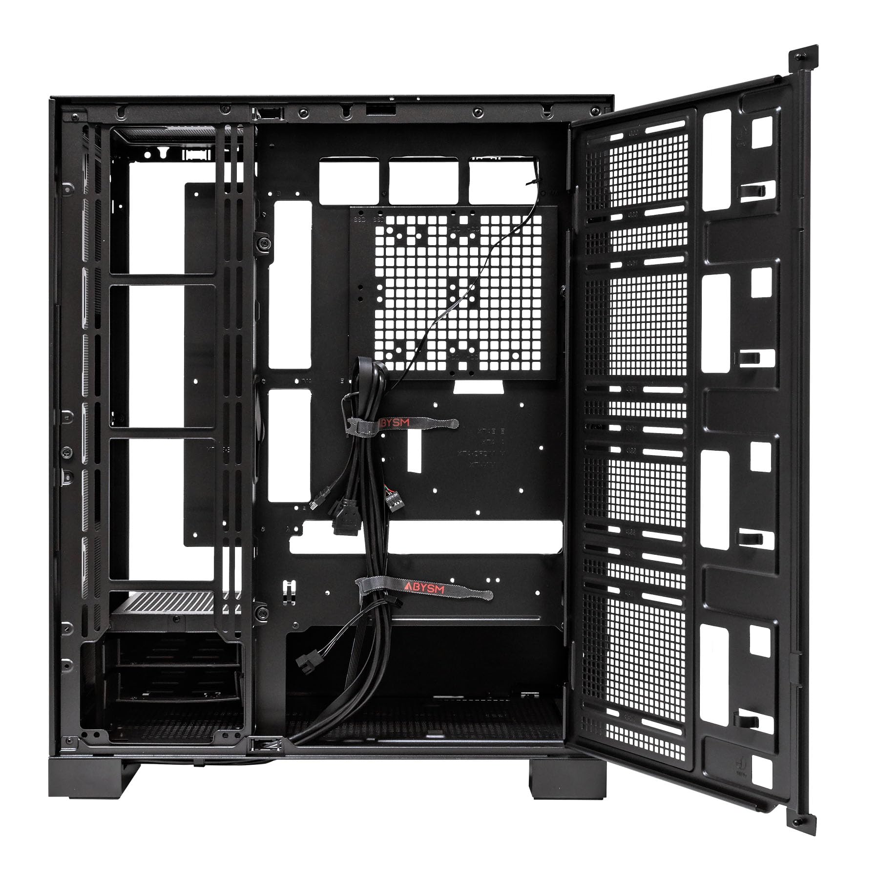 ABYSM Gaming IA Pro 100 Caja PC Workstation E-ATX Full Tower – Alto Airflow, Soporte Multi-GPU, GPU hasta 420 mm, Disipador 180 mm, Radiadores 420/480 mm, USB-C 3.1 Gen 2 Frontal