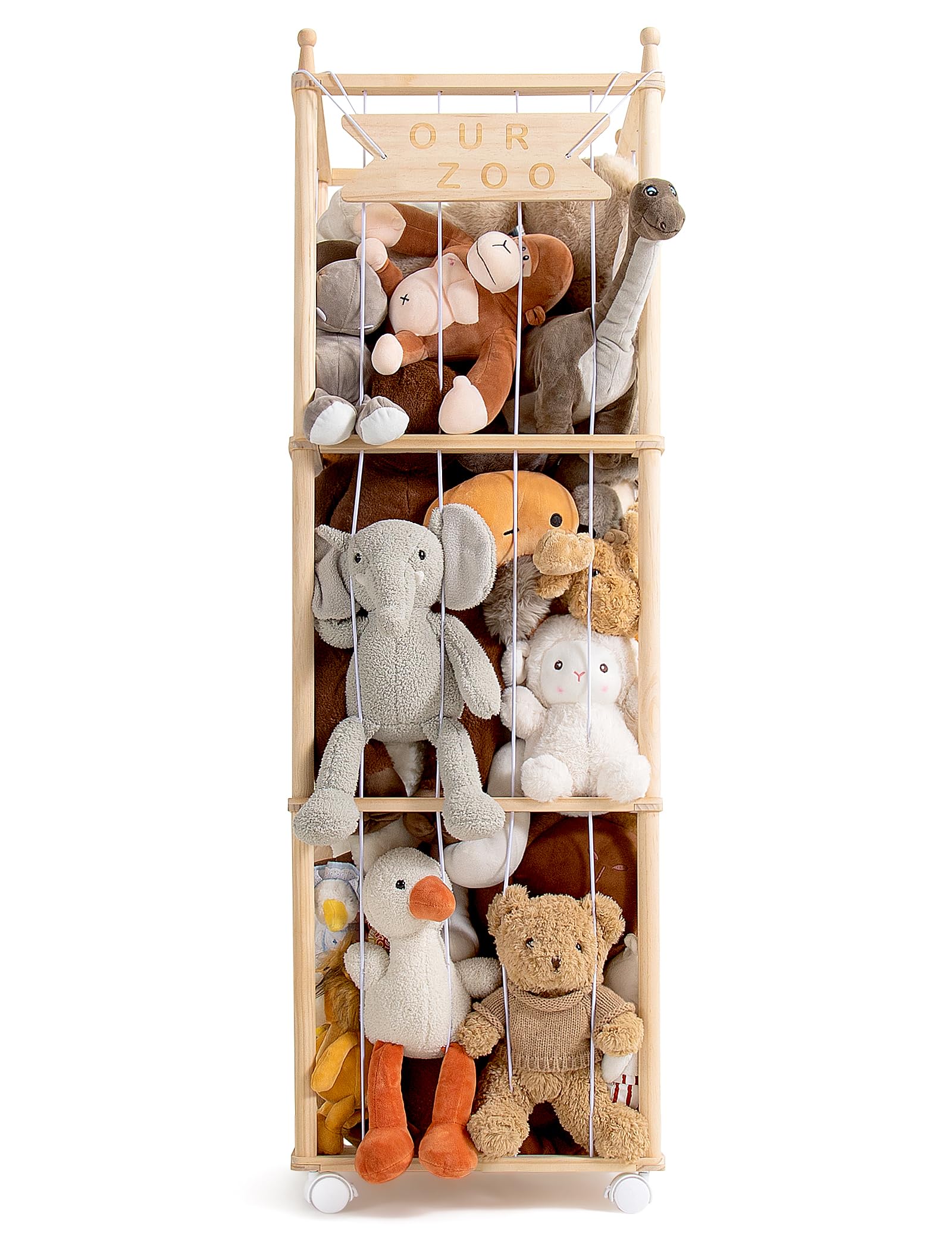Amazon.co.jp: Mloong ぬいぐるみ収納、54インチ 木製動物園ケージ