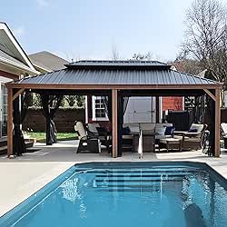 PURPLE LEAF 12' X 20' Outdoor Hardtop Gazebo for Patio