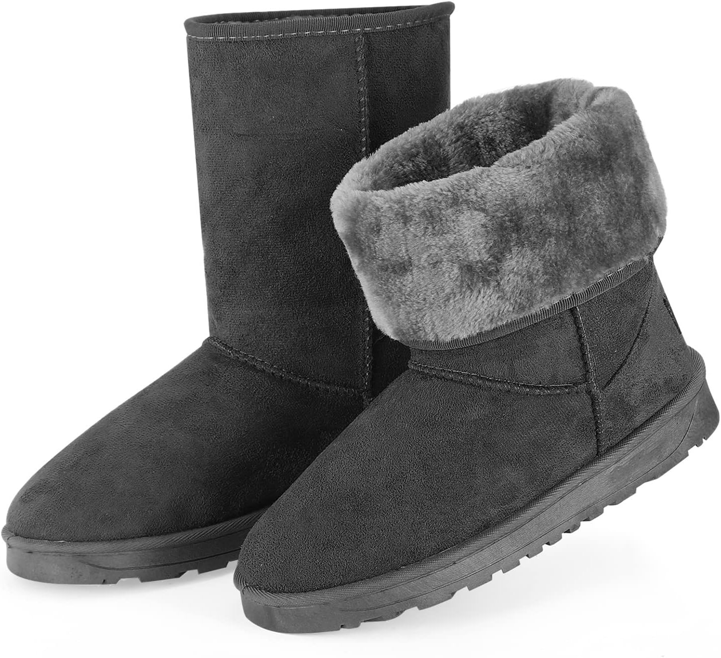 Moclever Women's Snow Boots - Waterproof Faux Suede