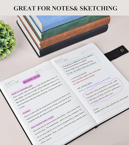 Miniatura 3 de Cuaderno de diario con líneas gruesas de 365 páginas para hombres y mujeres, diarios grandes de cuero A4 para escribir, cuadernos de tapa dura para