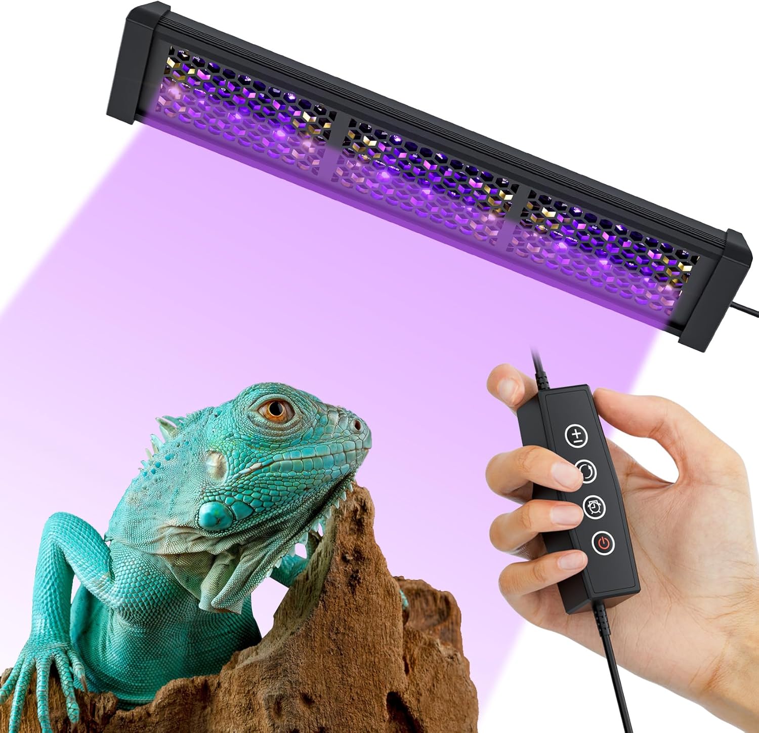 12" Aluminum UVB 10.0 LED Reptile Light Bar with Timer & Dimmer, Ultra-Slim Metal UVB/UVA Lamp for Terrariums – Even Light Output, Long Lifespan, Ideal for Bearded Dragons, Turtles & Lizards