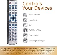 Vista 2 de GE Control remoto universal retroiluminado con botón grande para Samsung, Vizio, Lg, Sony, Sharp, Roku, Apple TV, TCL, Panasonic, Smart TV