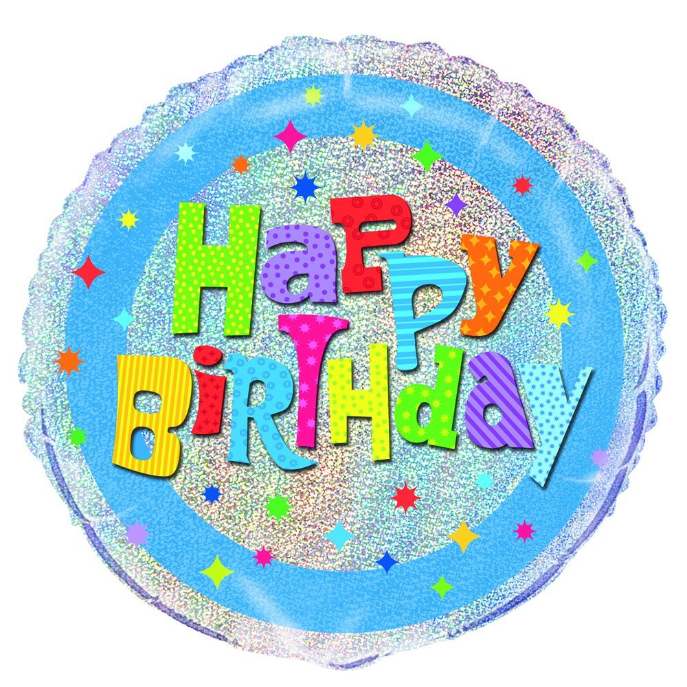 Unique Party 55513 - 18" Foil Prism Wacky Happy Birthday Balloon