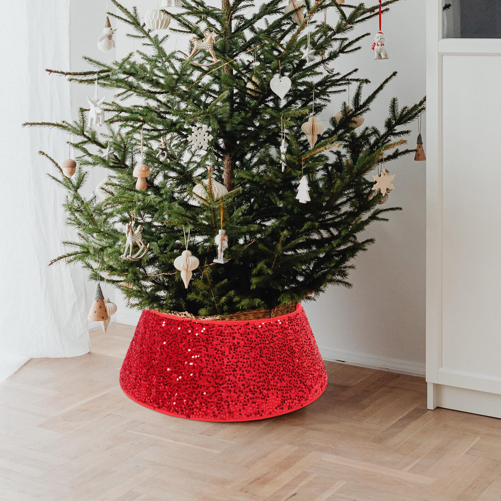 Kichvoe Gonna per Albero di Natale Tappetino Decorativo per Albero di Natale Ornamento per Feste per Interni Materiale Morbido